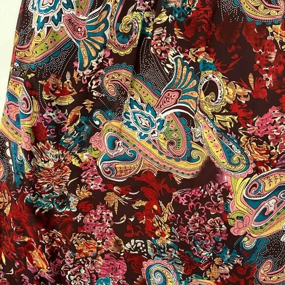 Xhilaration Strapless Maxi Dress Boho Paisley Fairy Whimsigoth Women's Large - Picture 3 of 4